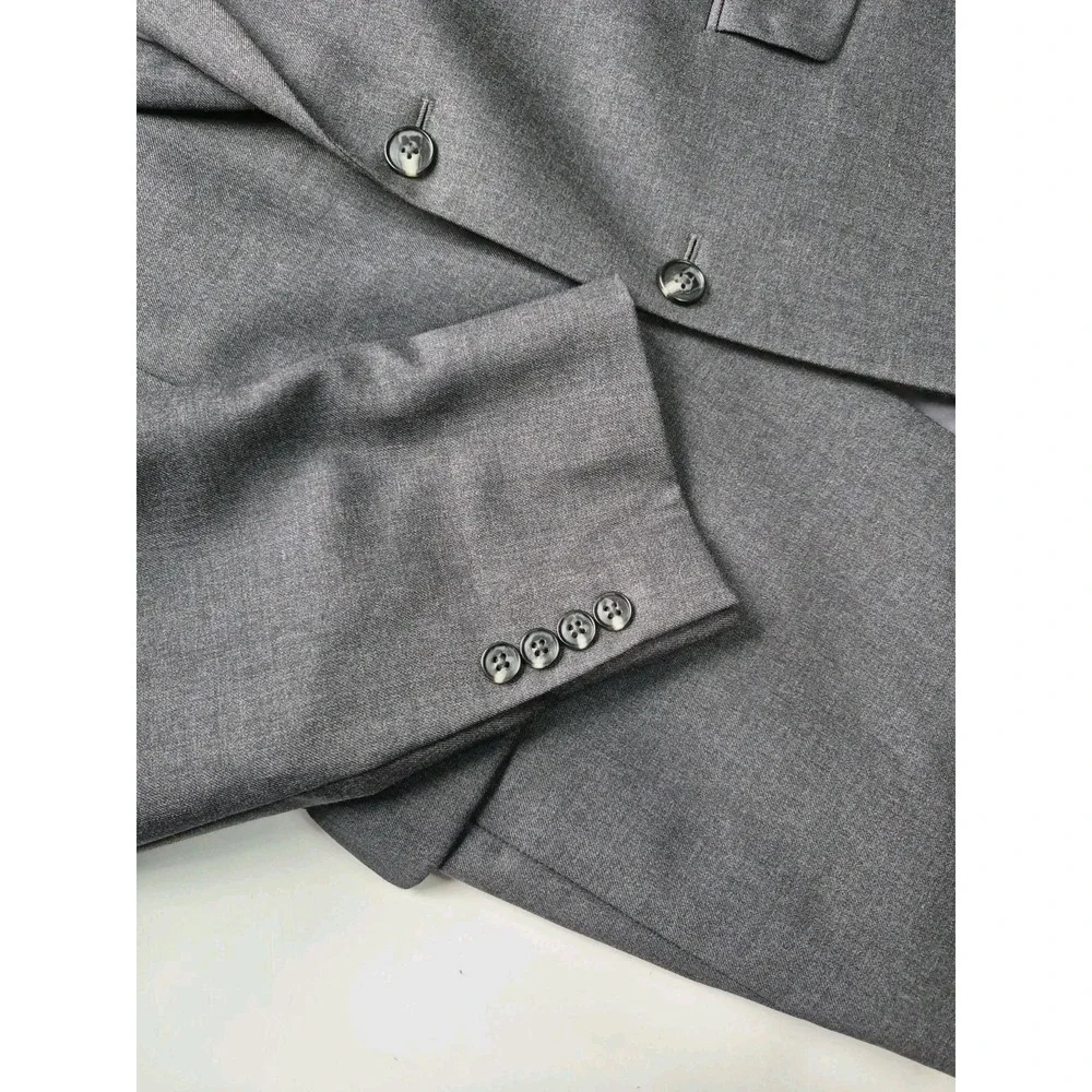 Jos A Bank Mens Tailored Fit Wool Sports Coat 42L Gray 2 Button Blazer
